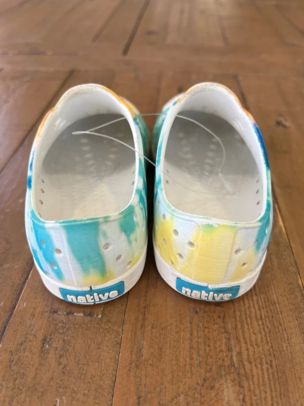 Native Jefferson colorful tie dye slip on Waterproof sneaker sandals kids 8